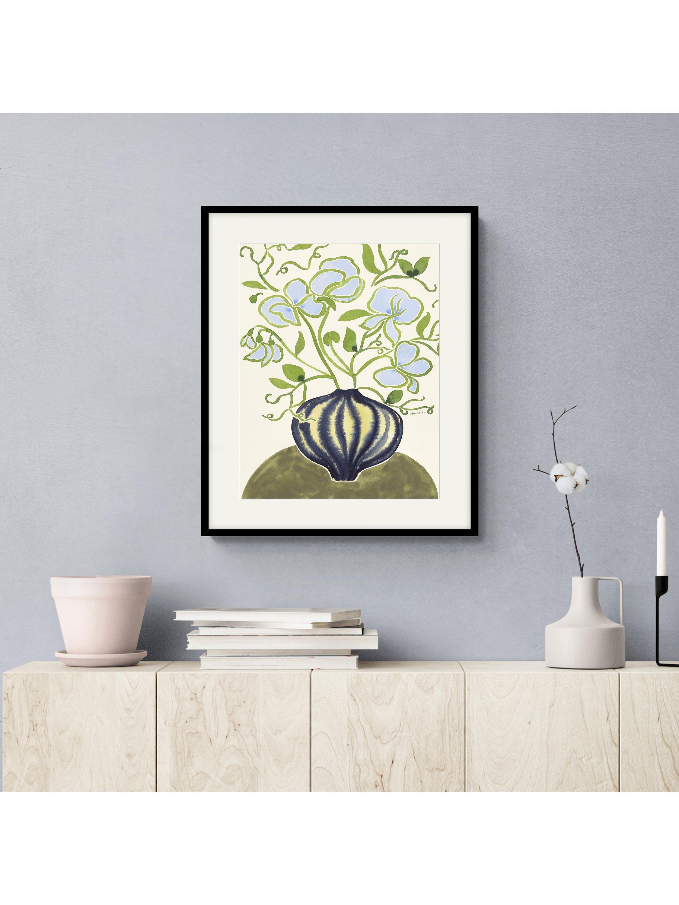 John Lewis La Poire Erbsenblumen gerahmter Druck 62x52cm - Britisches Produkt