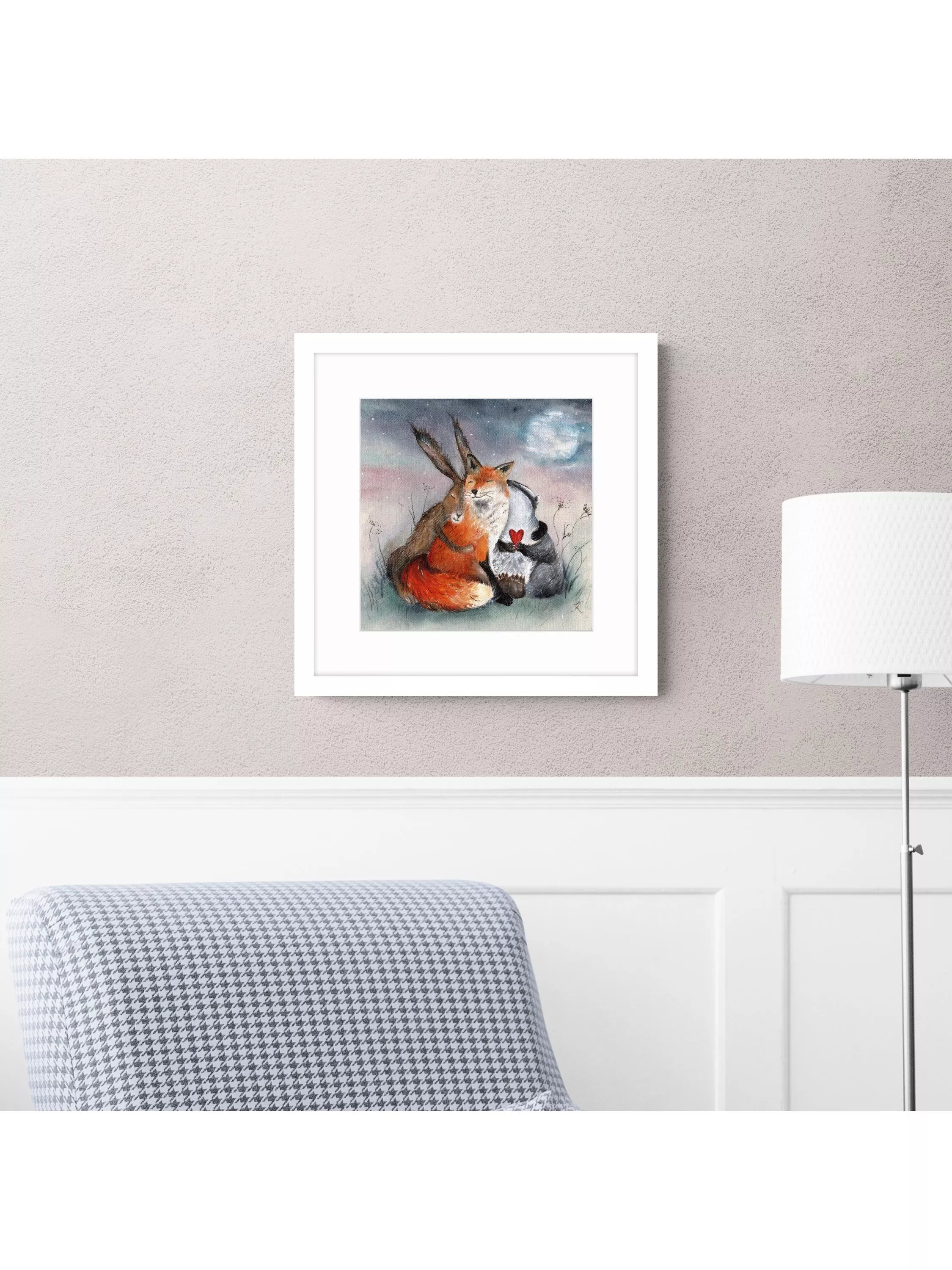 John Lewis Peace & Huggles framed print 43.5cm, UK version