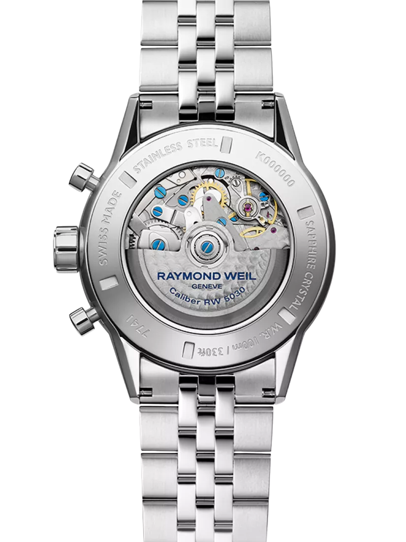 Raymond Weil Freelancer automatic chronograph watch stainless steel (British brand)