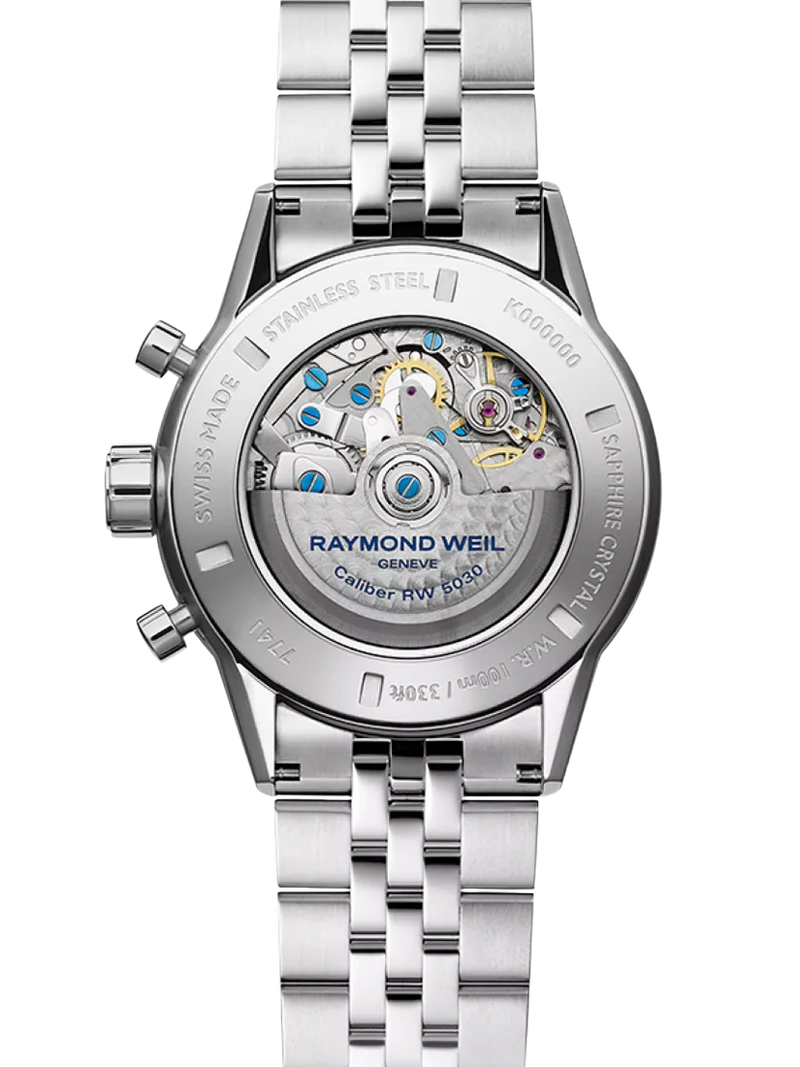Raymond Weil Freelancer automatic chronograph watch stainless steel (British brand)