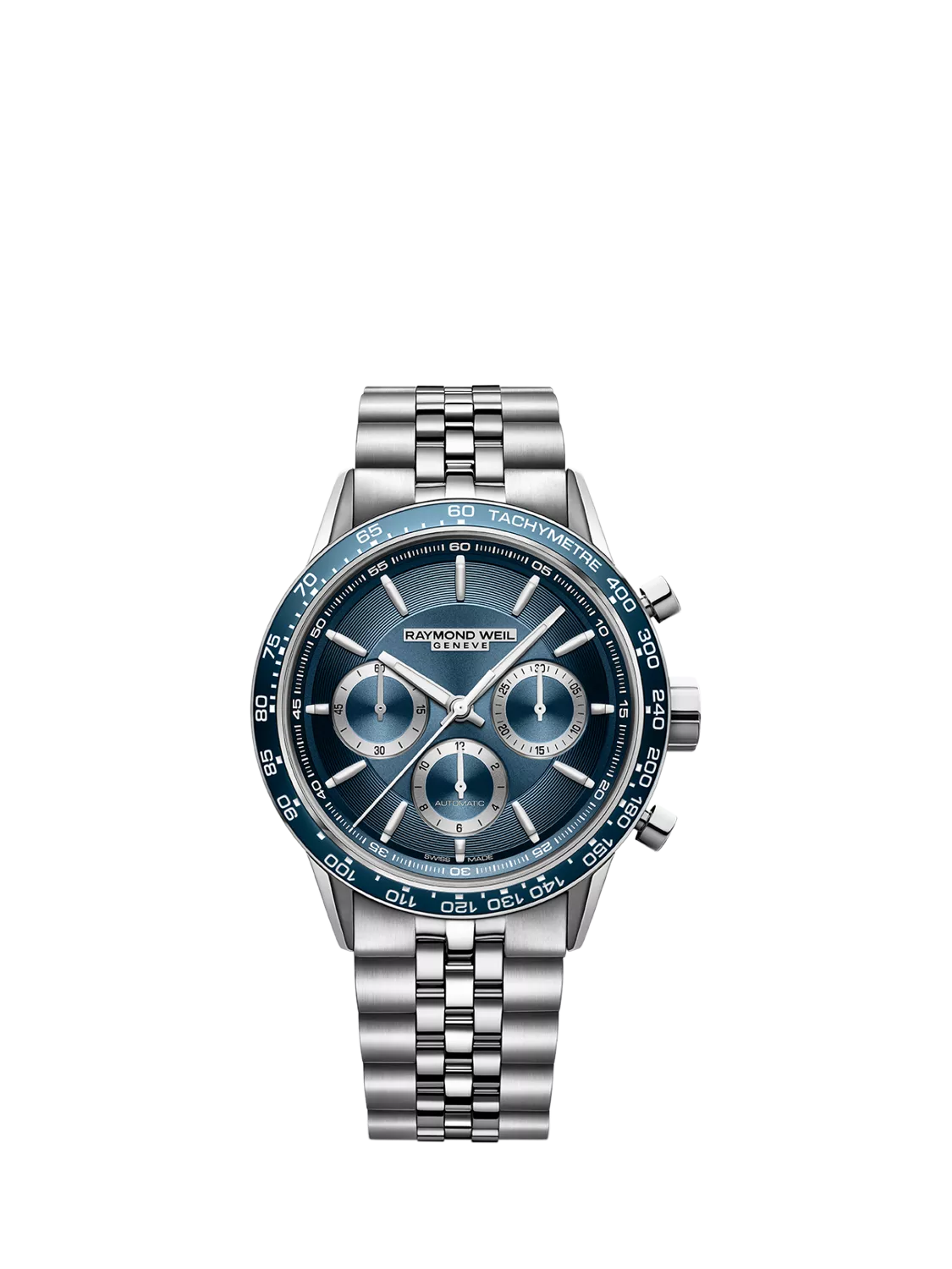 Raymond Weil Freelancer blue dial chronograph watch 43.5mm - British product