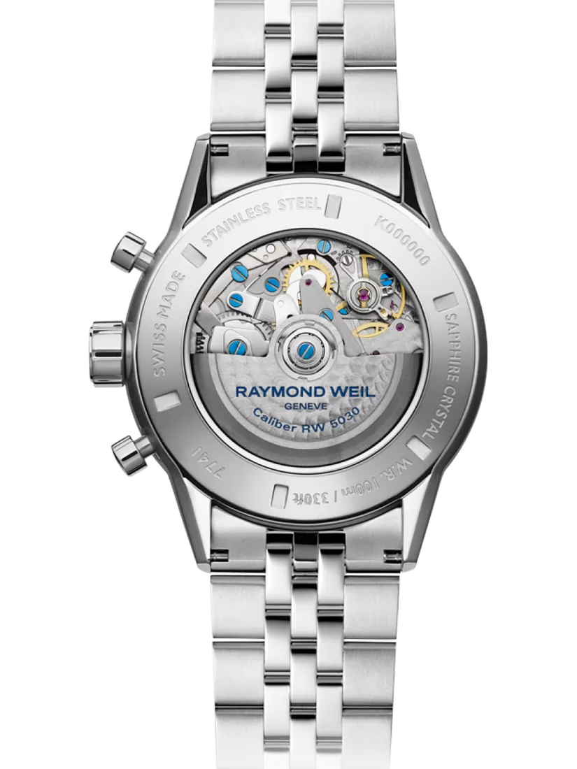 Raymond Weil Freelancer blue dial chronograph watch 43.5mm - British product