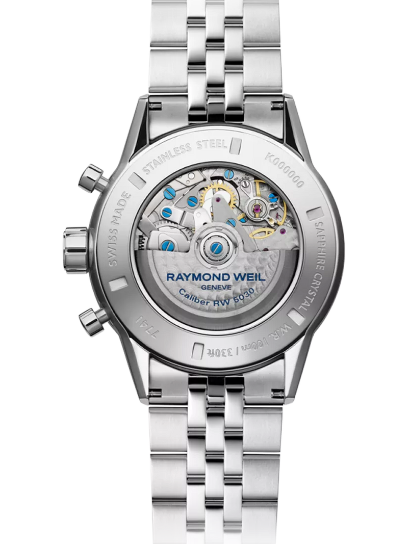 Raymond Weil Freelancer blue dial chronograph watch 43.5mm - British product