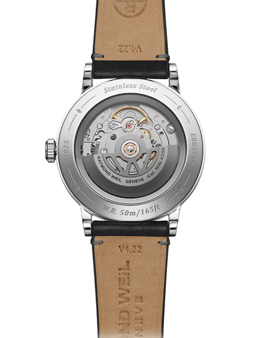 Raymond Weil Millesime automatic watch leather strap 39.5mm, imported from the UK