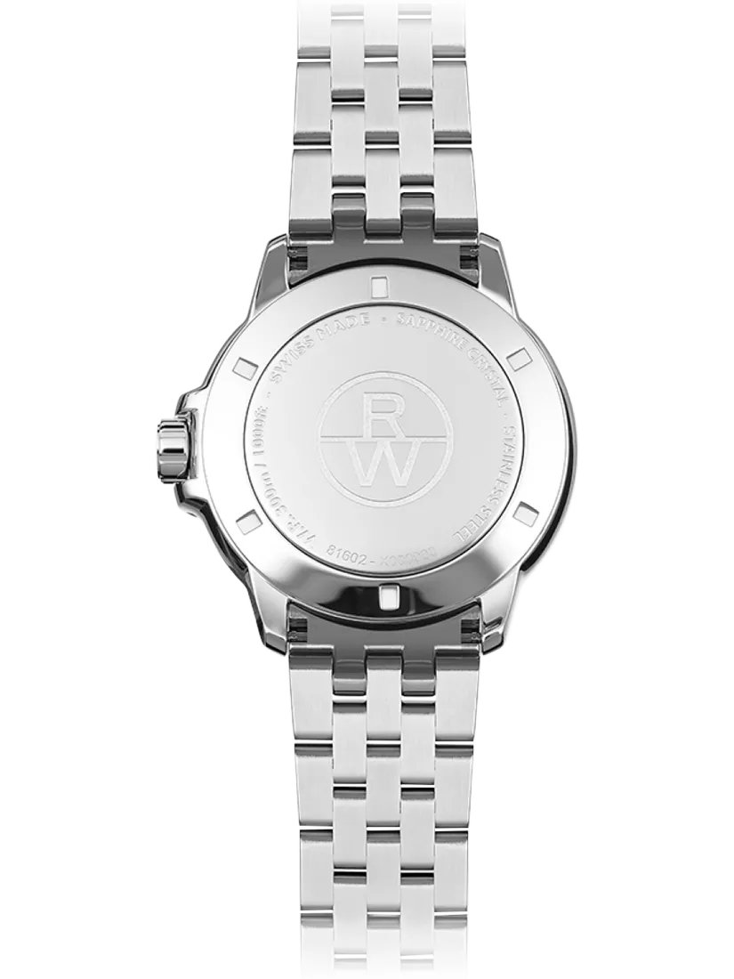 Raymond Weil Tango 41 date watch silver green, imported from the UK