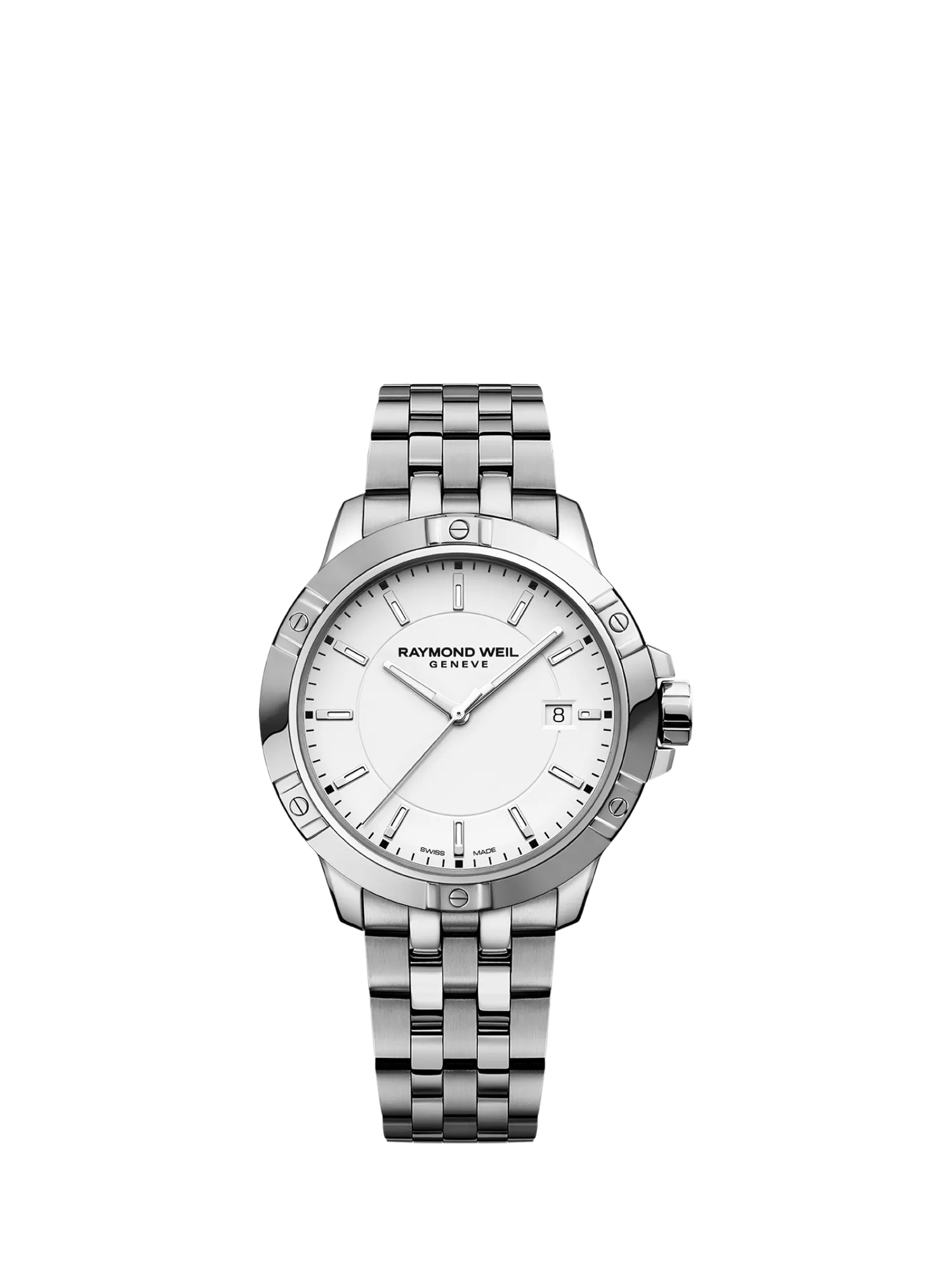 Raymond Weil Tango 41mm date watch silver white - British product