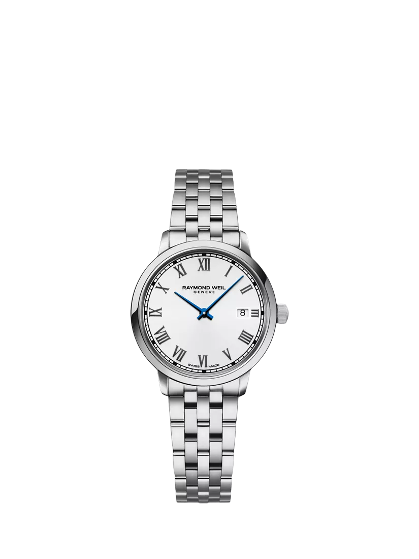 Raymond Weil Toccata ladies watch with silver bracelet and white dial (British brand)