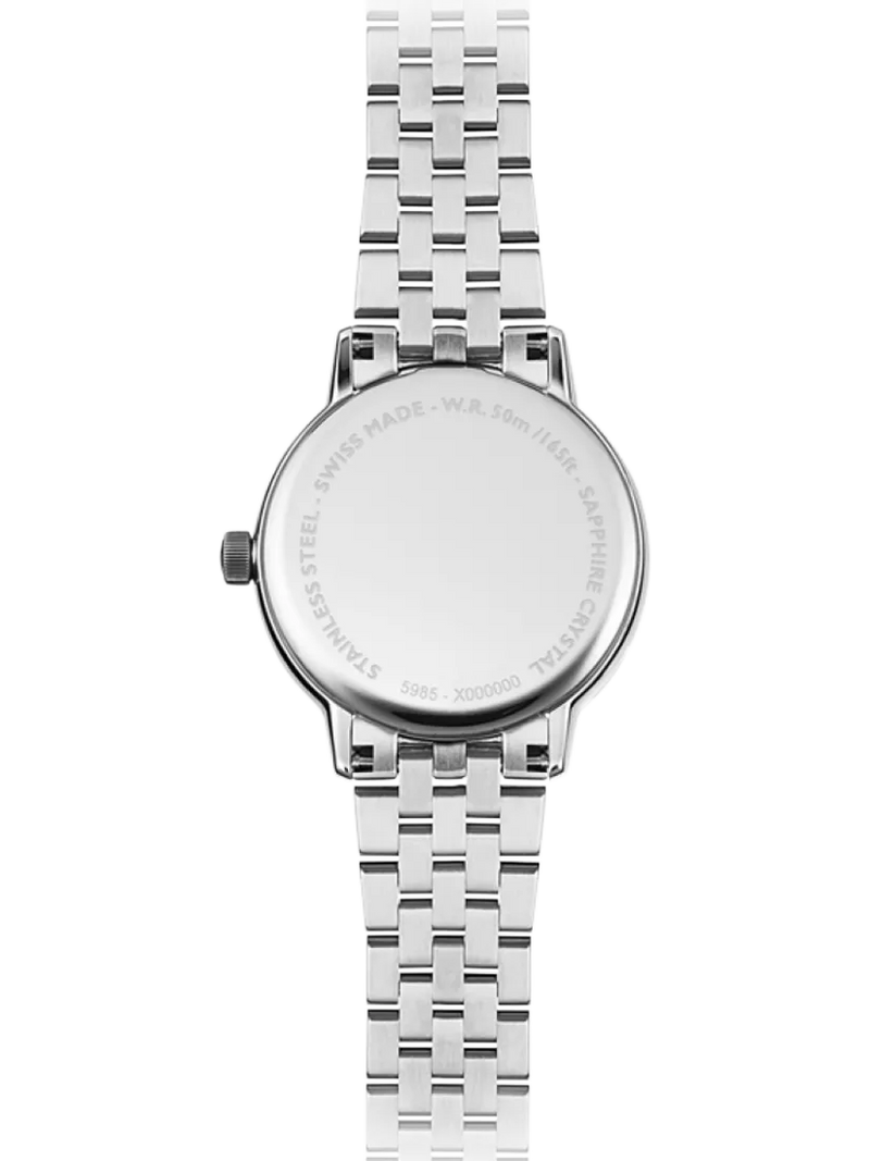 Raymond Weil Toccata ladies watch with silver bracelet and white dial (British brand)