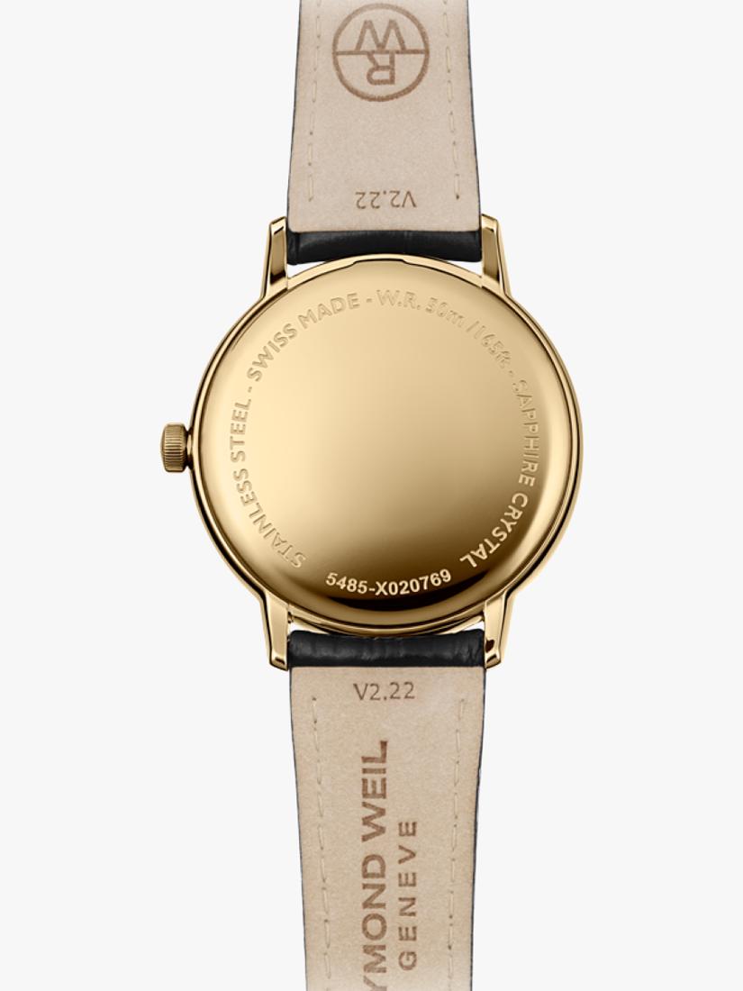 Raymond Weil Toccata watch with black strap and white dial (British brand)