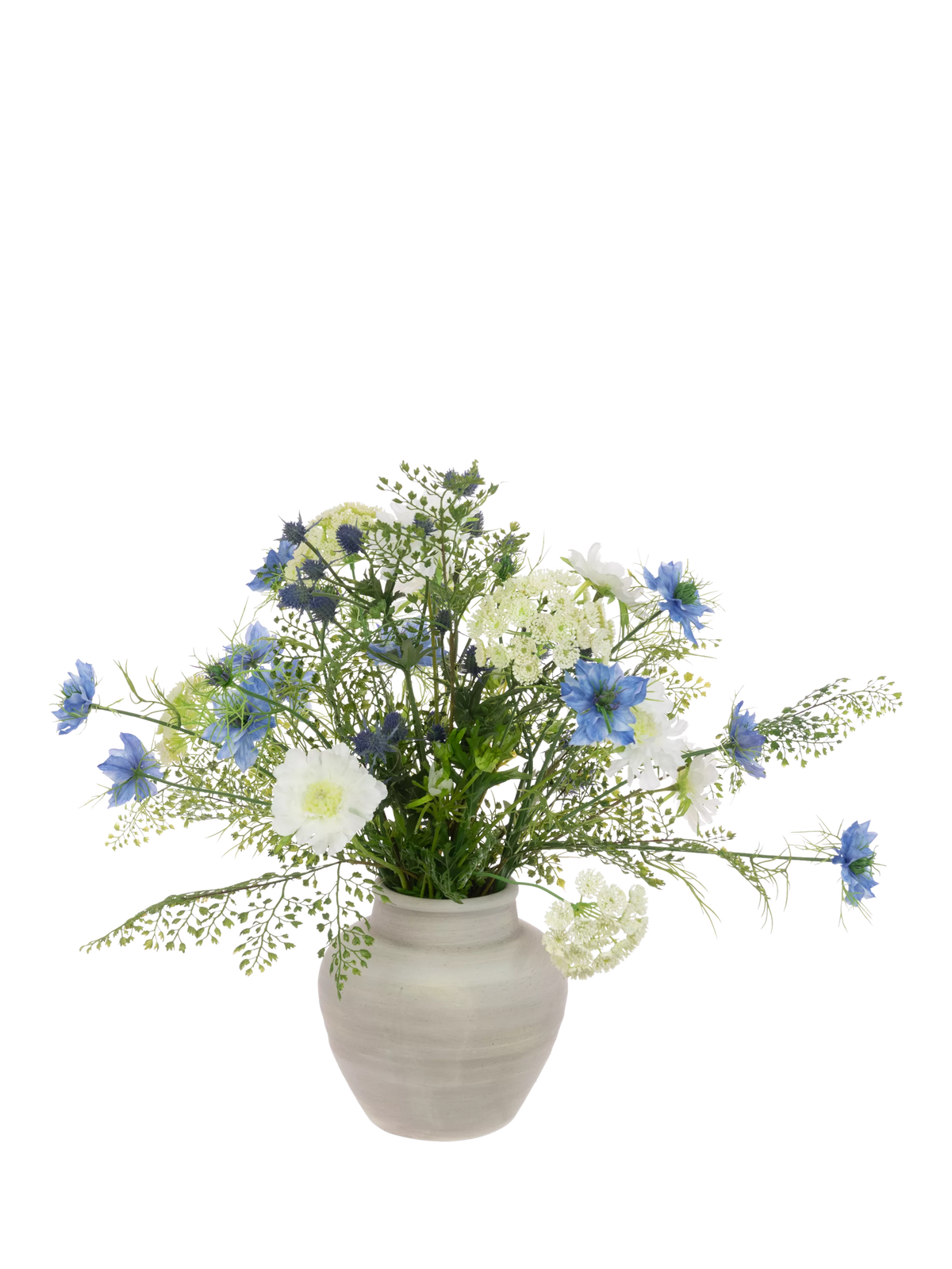 Floralsilk artificial bouquet white blue 53cm, imported from the UK