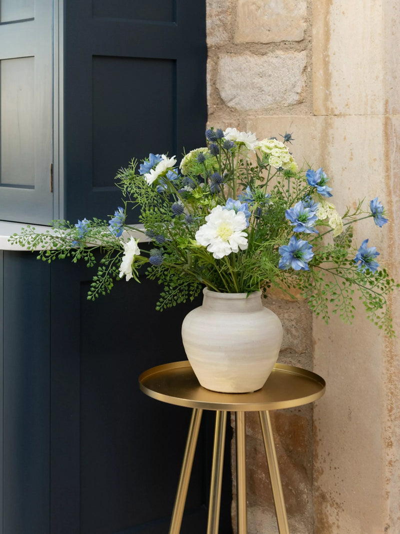 Floralsilk artificial bouquet white blue 53cm, imported from the UK