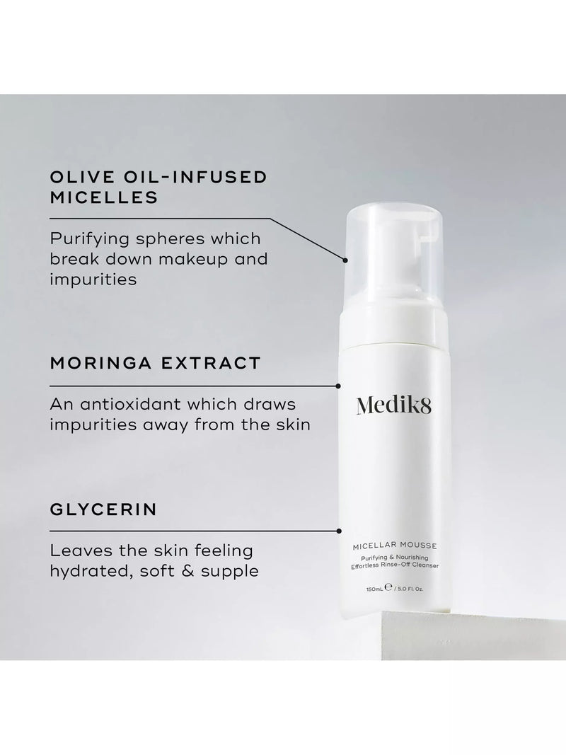 Medik8 Micellar Mousse 150ml, imported from the UK