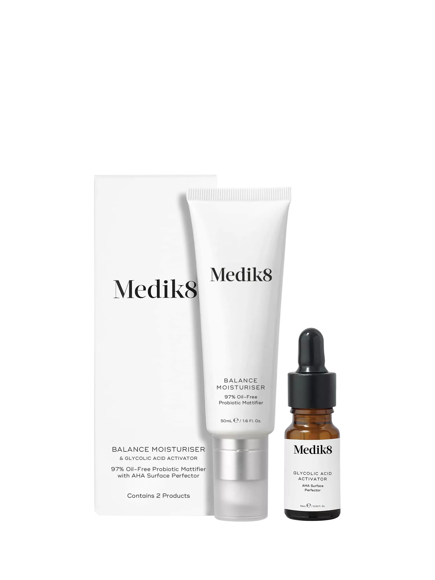 Medik8 Balance Moisturiser with Glycolic Acid Activator 50ml, UK version