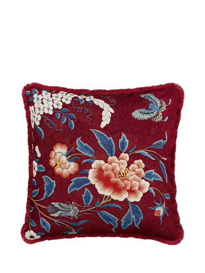 V&A Chinoiserie-Kissen, Blau/Multi