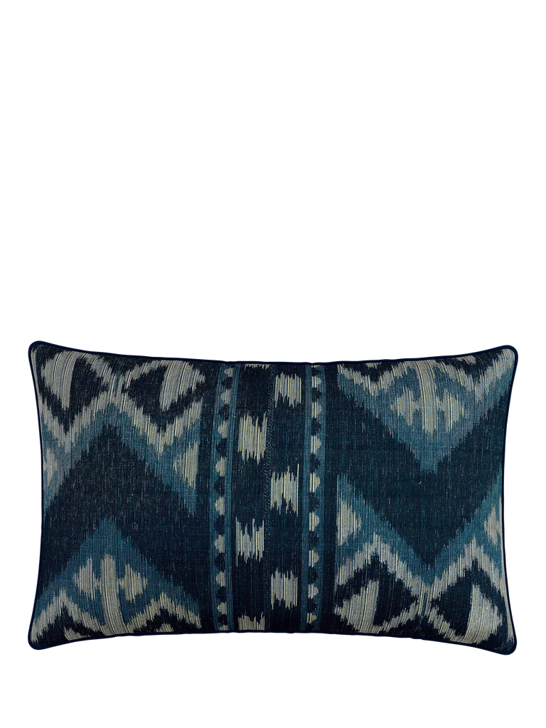 Bedeck of Belfast Dhaka Cushion, Blue Chambray