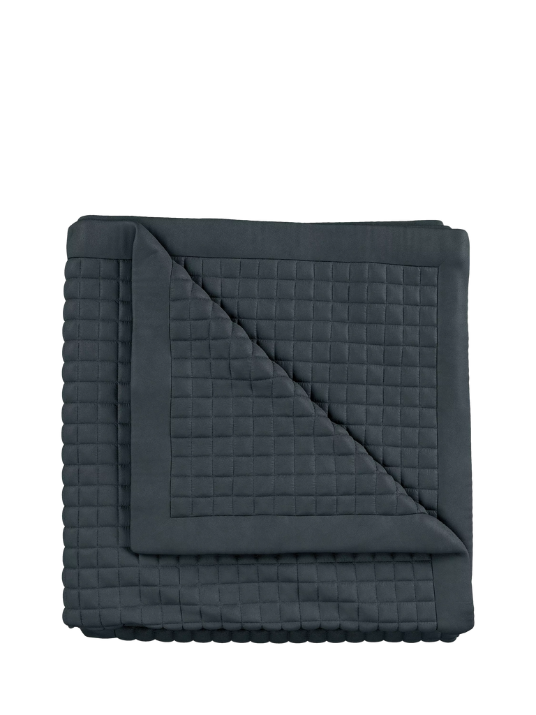 Bedeck of Belfast Ariane Cotton Quilted Throw, Charcoal Grey