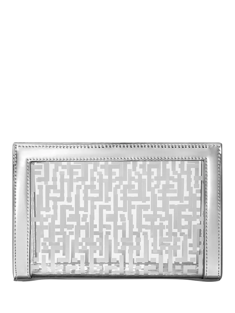 Trinny London Chepstow silver makeup bag (British brand)
