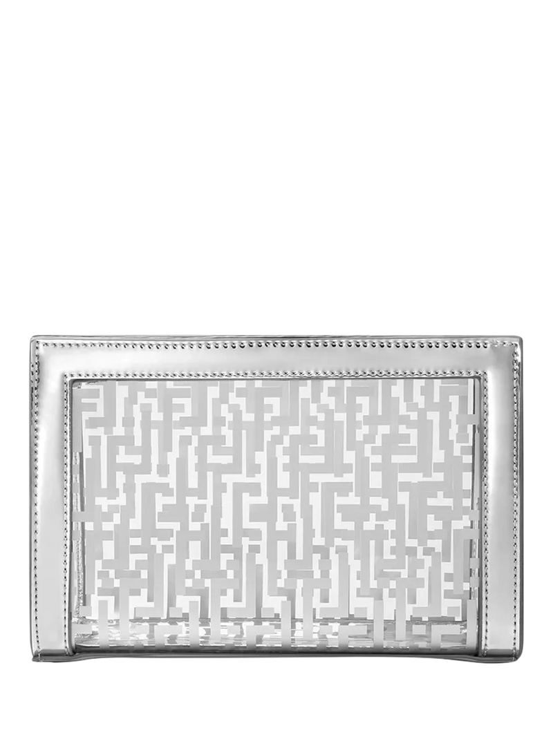 Trinny London Chepstow silver makeup bag (British brand)