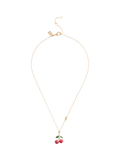 Coach cherry cluster pendant necklace in gold and red, UK version
