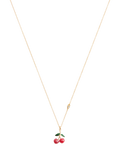 Coach cherry cluster pendant necklace in gold and red, UK version