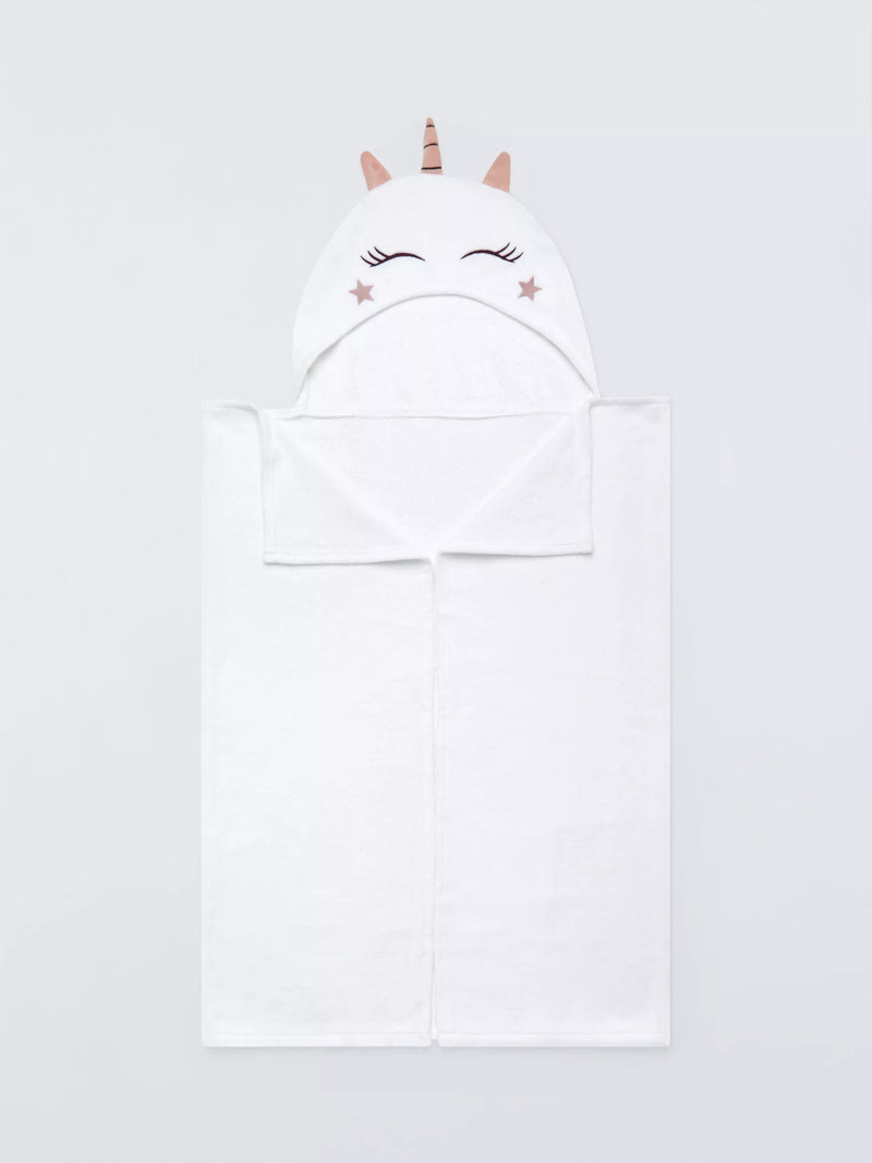 John Lewis baby unicorn hooded towel white - British product