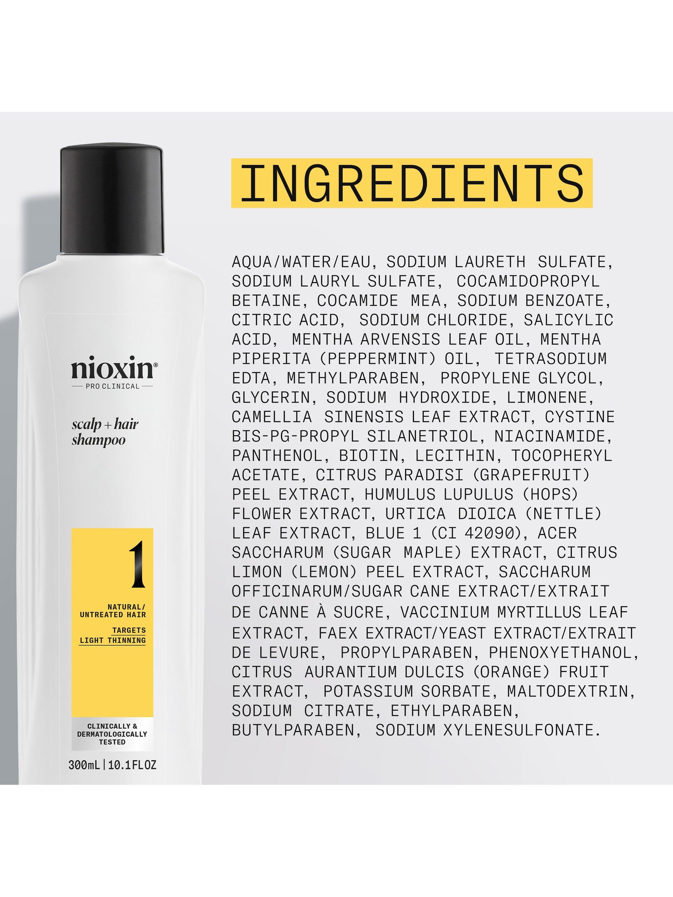 Nioxin thickening shampoo for natural hair with light thinning 300ml, imported from the UK