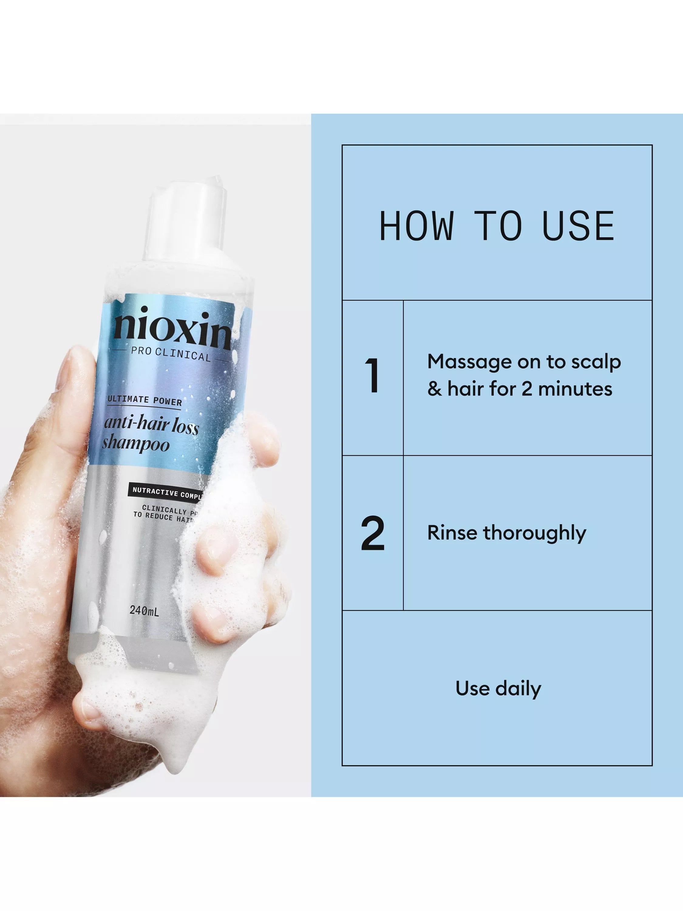 Nioxin Anti-Hair Loss Shampoo 240ml, imported from the UK