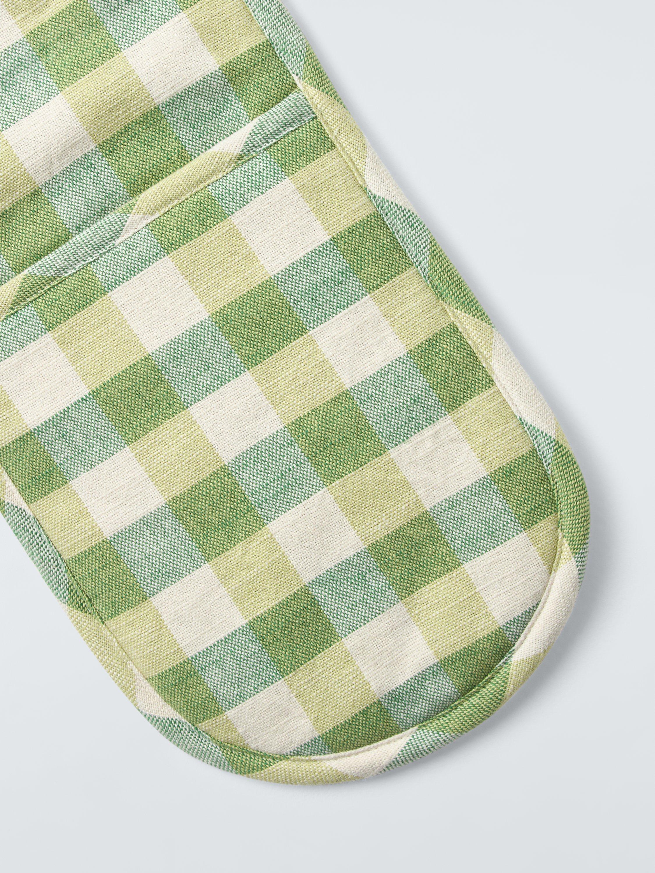 John Lewis gingham double oven glove pistachio - British product