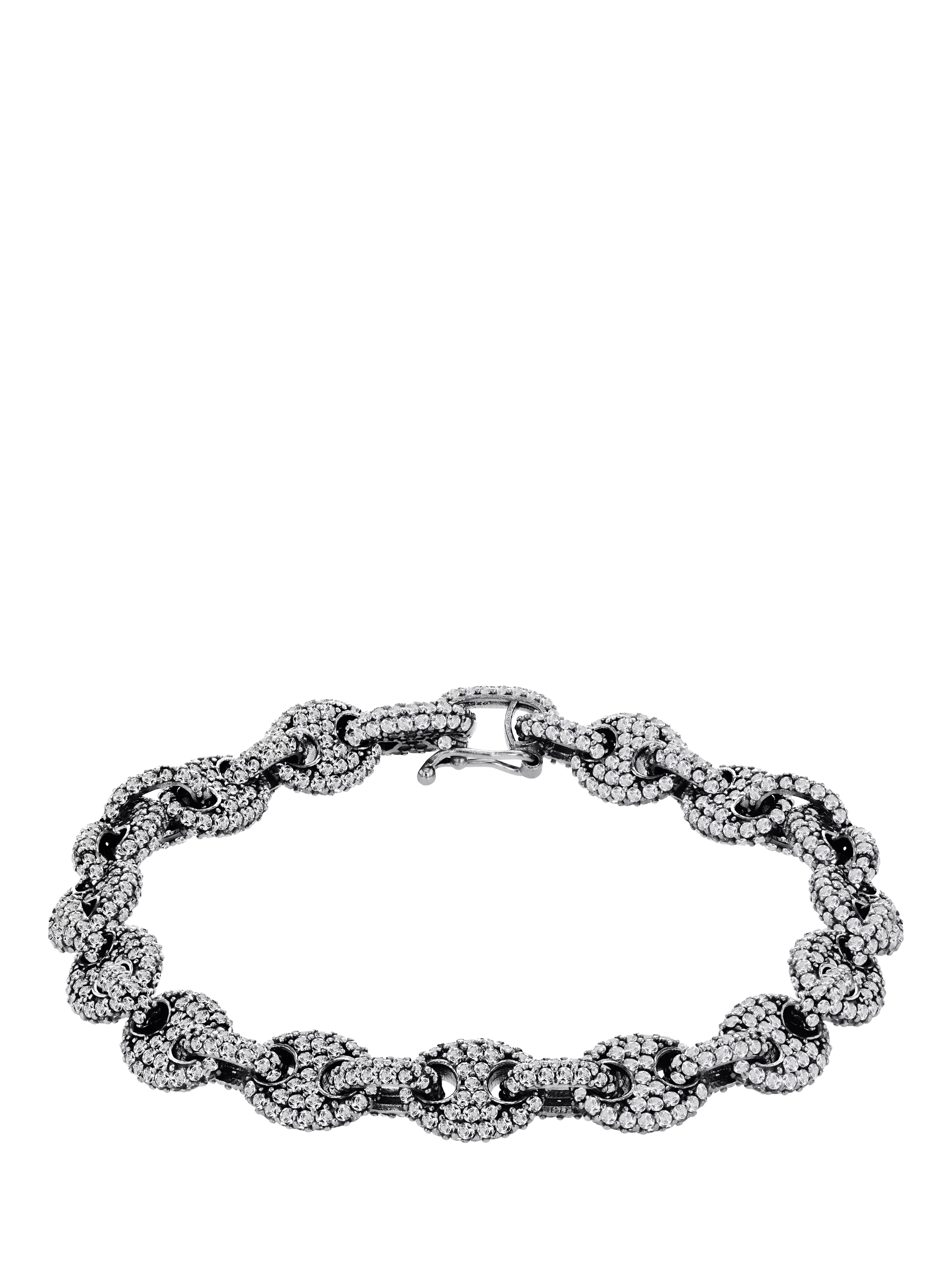 Hoxton London chain bracelet with cubic zirconia 20cm, UK version