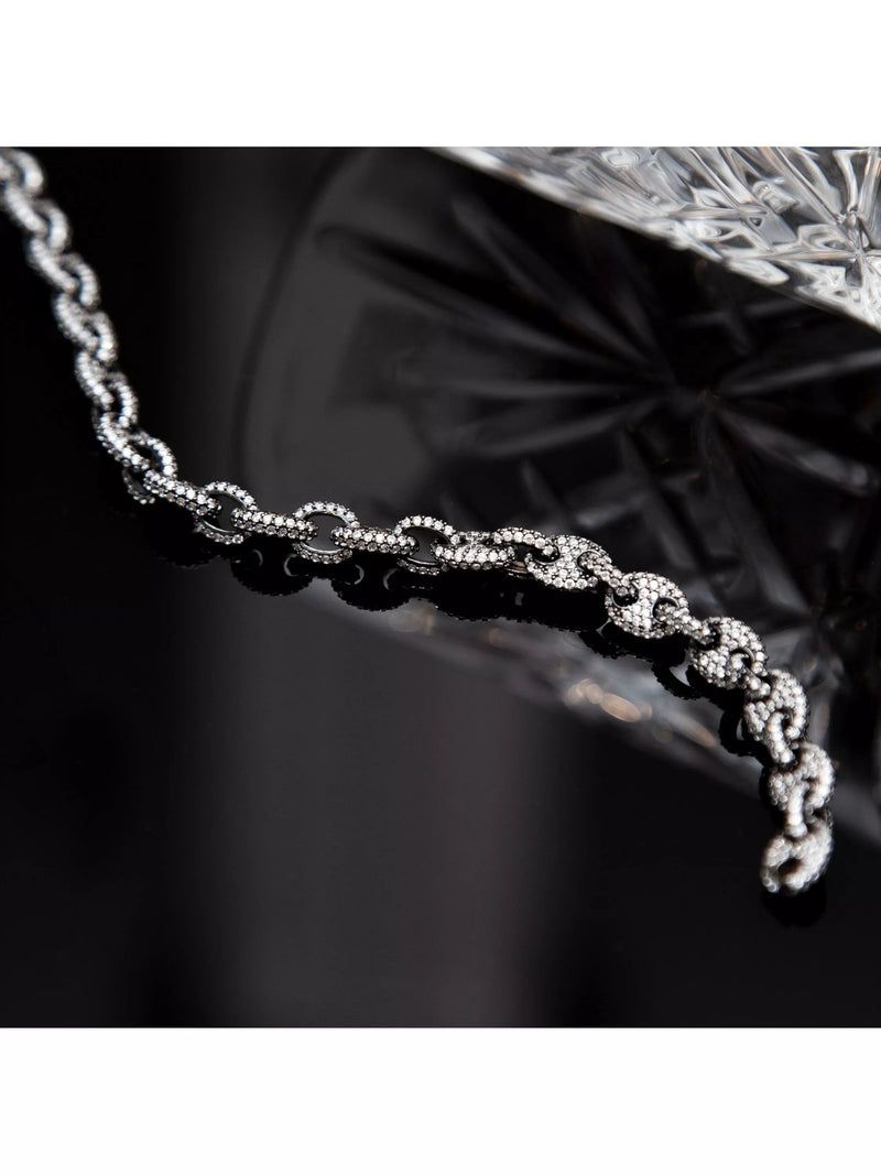 Hoxton London chain bracelet with cubic zirconia 20cm, UK version