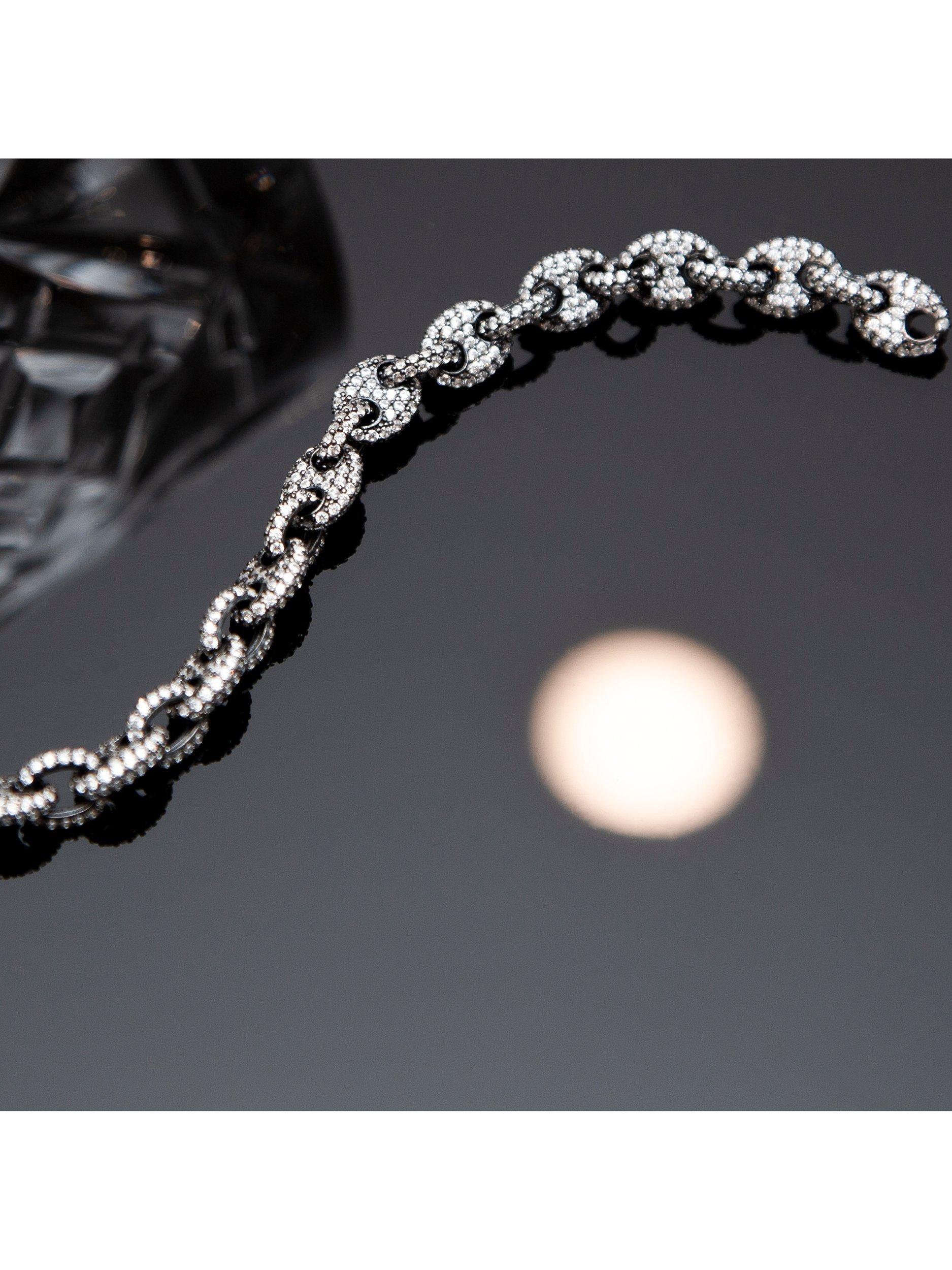 Hoxton London chain bracelet with cubic zirconia 20cm, UK version