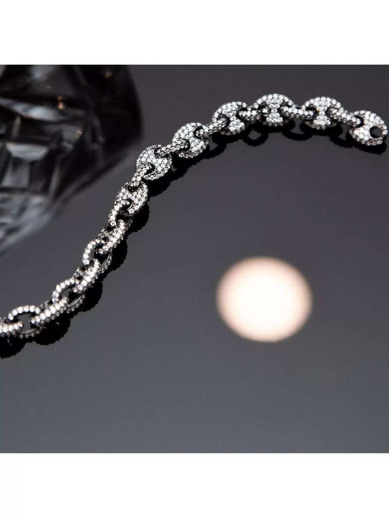 Hoxton London chain bracelet with cubic zirconia 20cm, UK version
