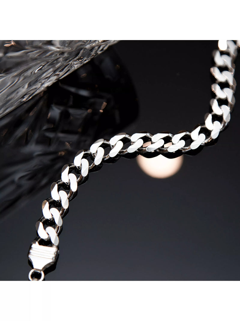 Hoxton London silver curb chain bracelet 20cm (British brand)