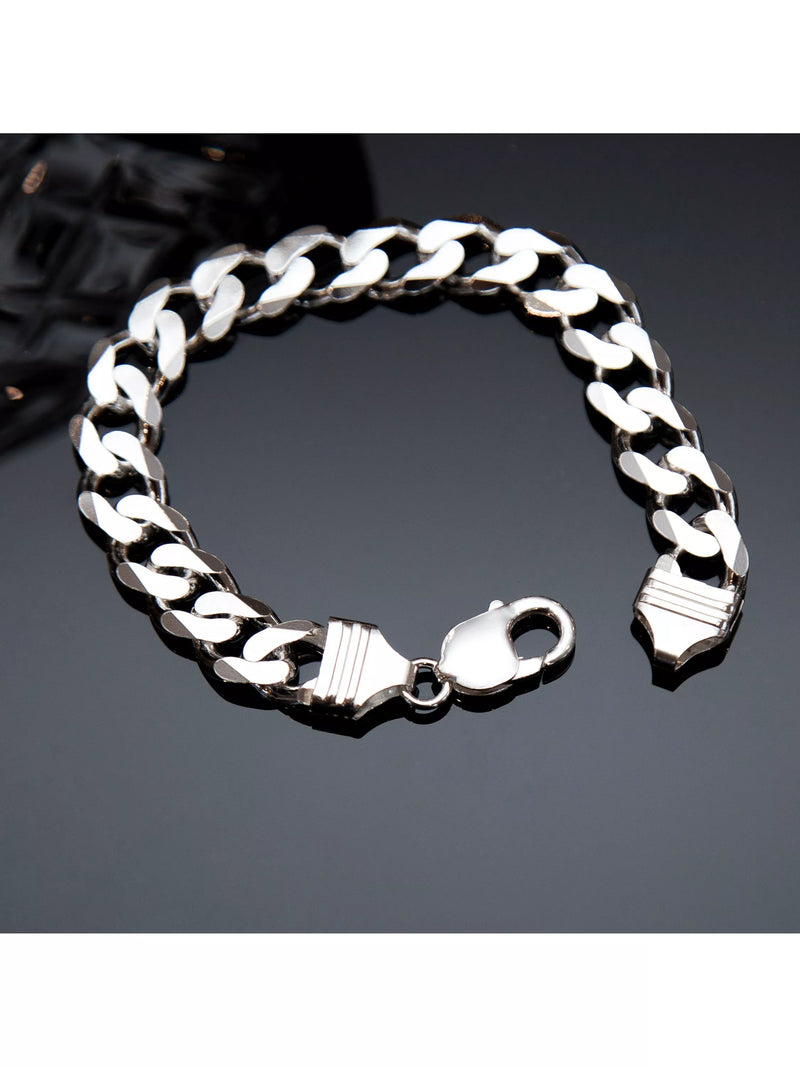 Hoxton London silver curb chain bracelet 20cm (British brand)
