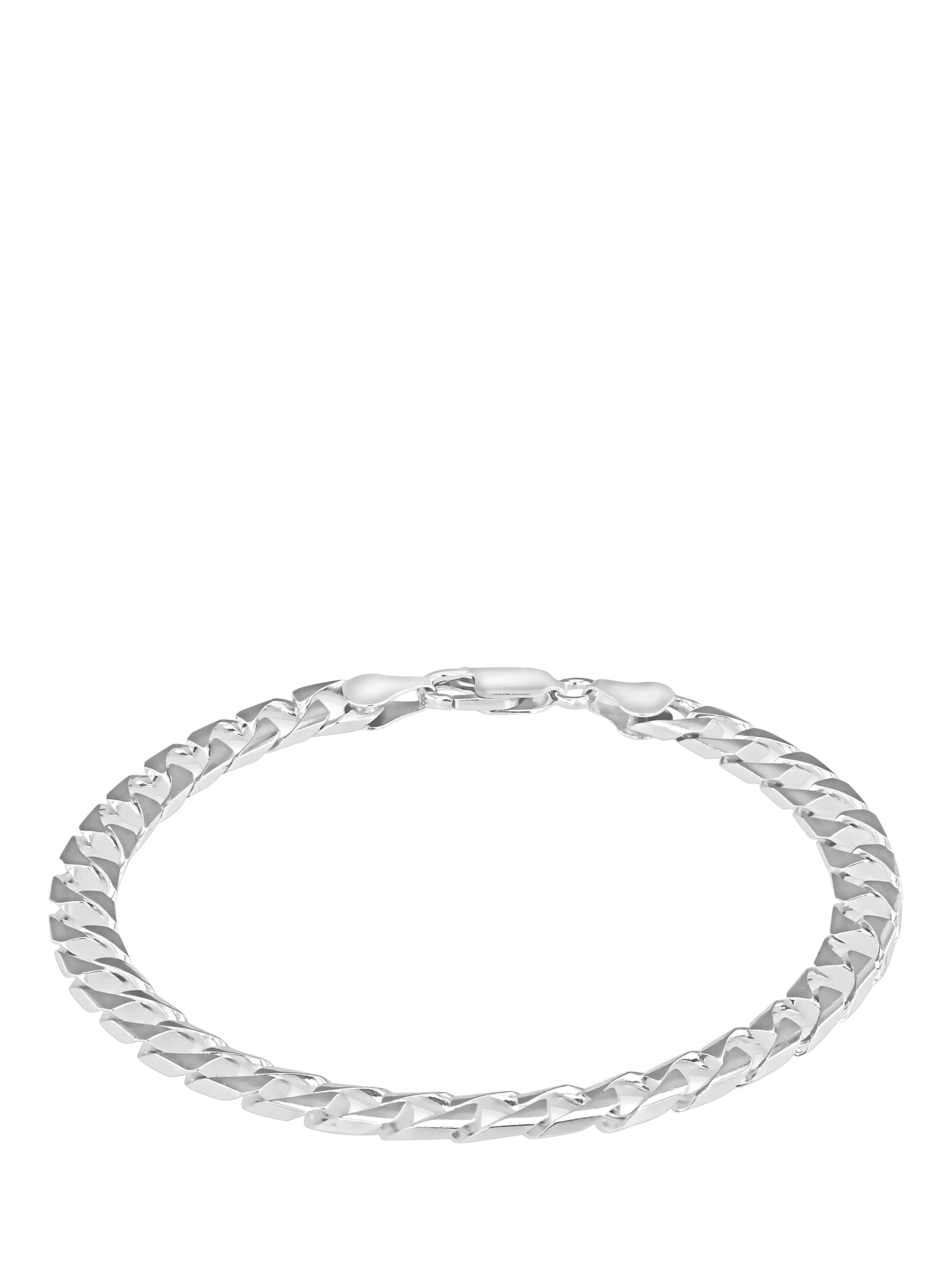 Hoxton London men's silver curb chain bracelet 20cm, imported from the UK