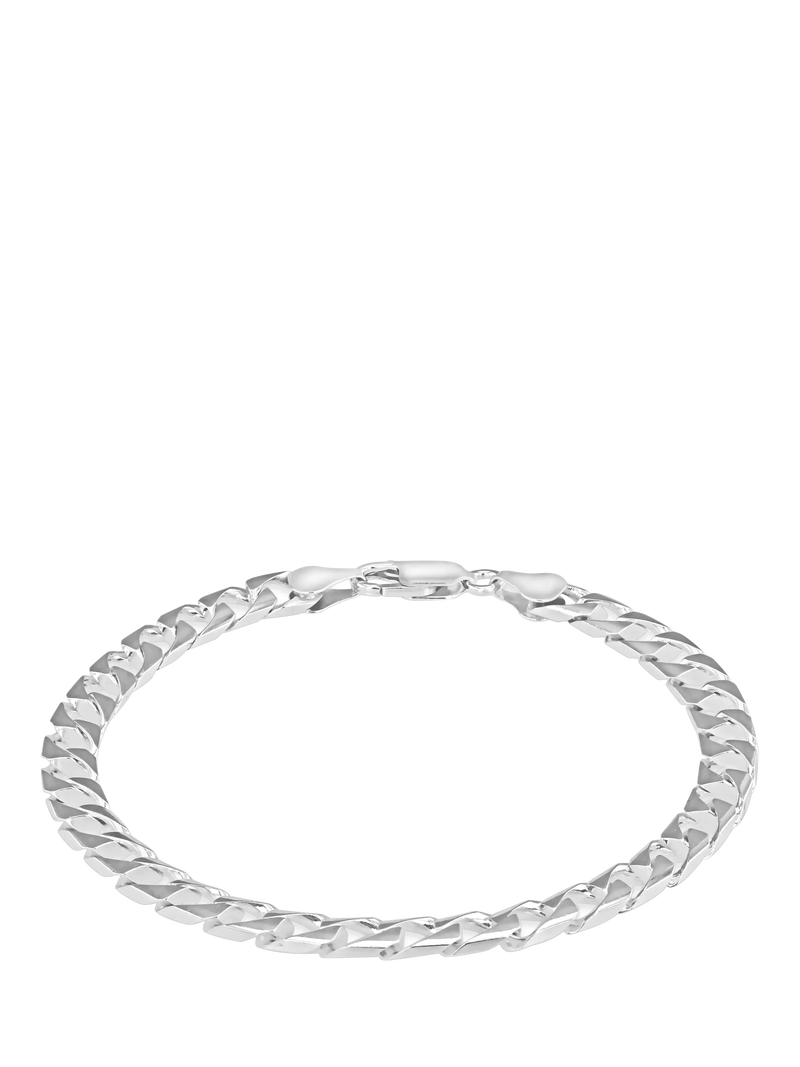 Hoxton London men's silver curb chain bracelet 20cm, imported from the UK