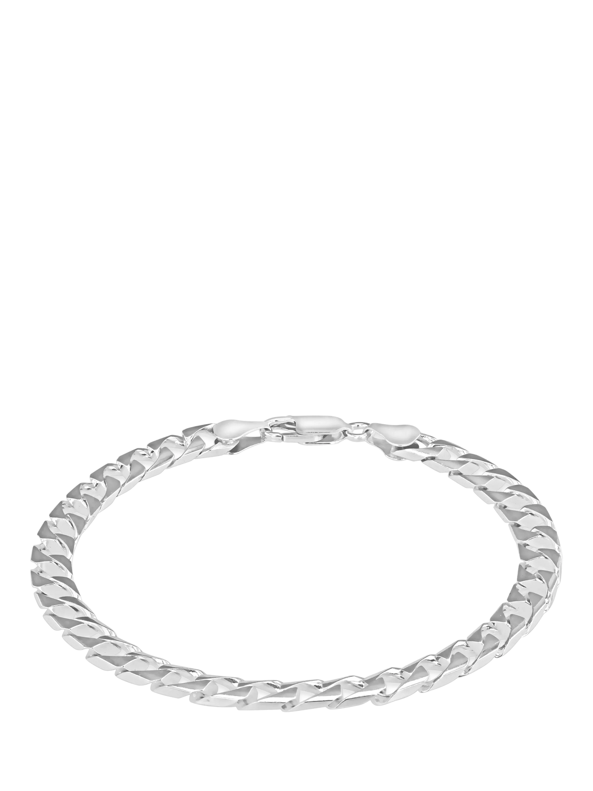 Hoxton London men's silver curb chain bracelet 20cm, imported from the UK