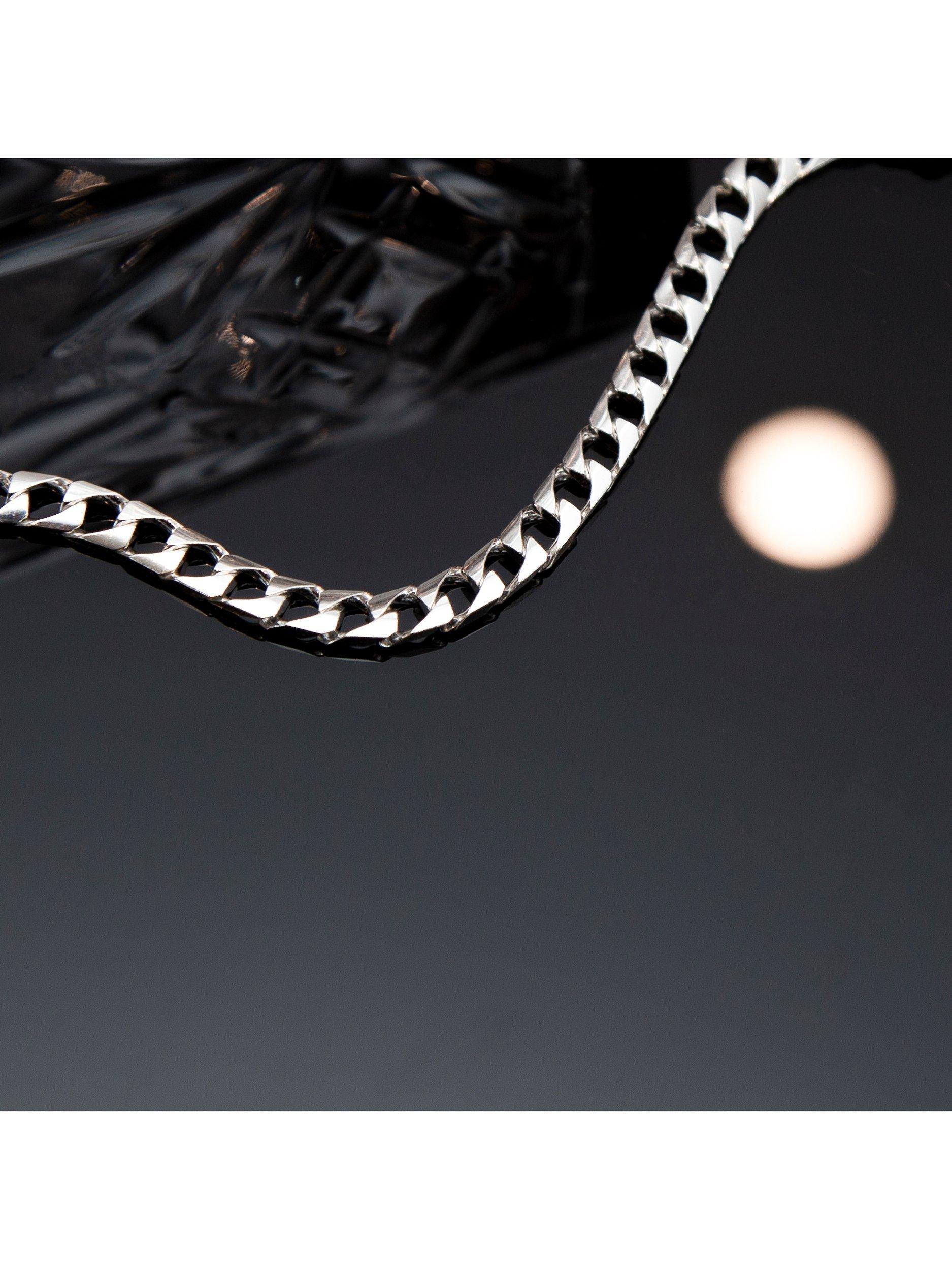 Hoxton London men's silver curb chain bracelet 20cm, imported from the UK
