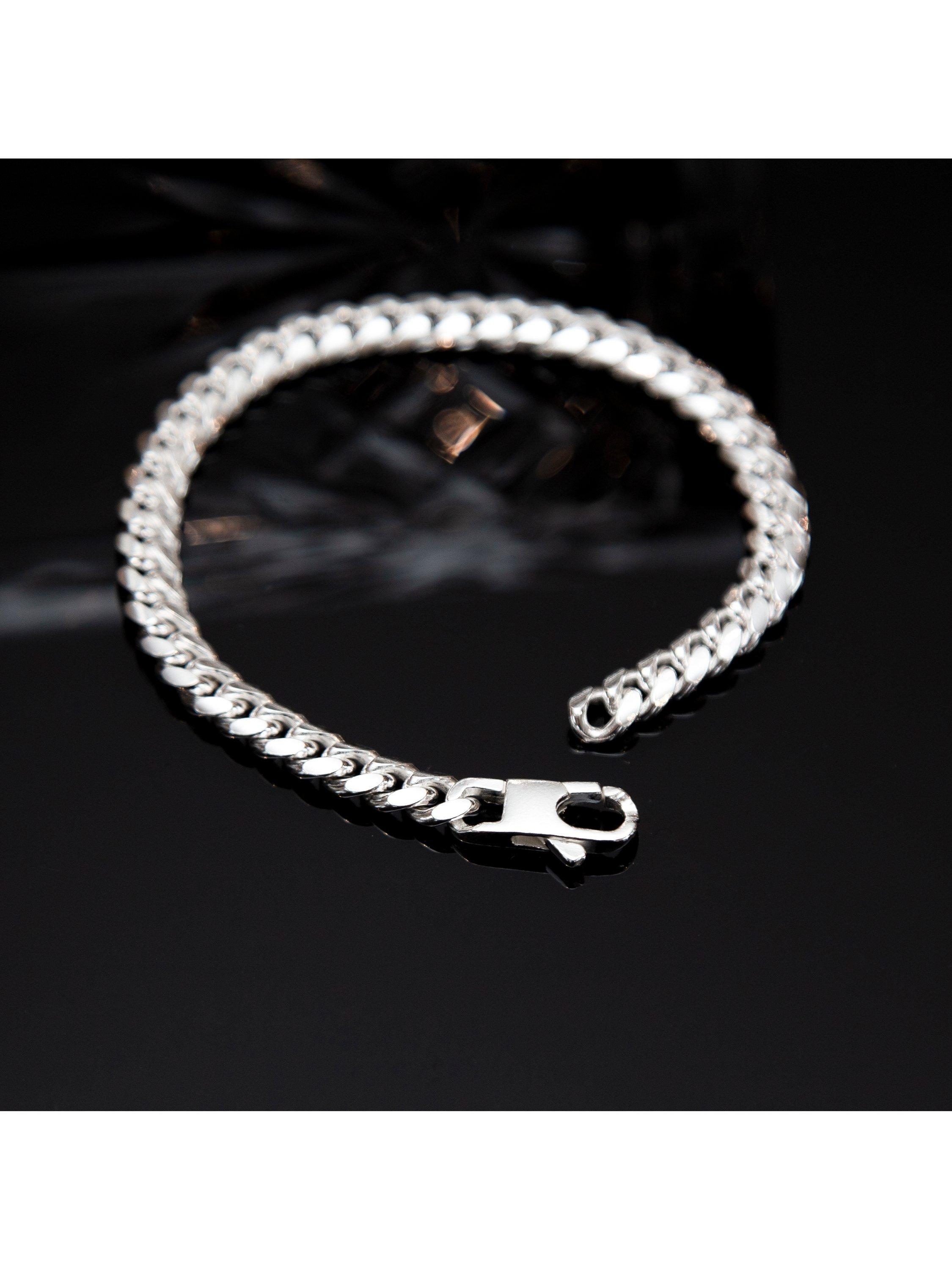 Hoxton London men's silver curb chain bracelet 20cm, imported from the UK