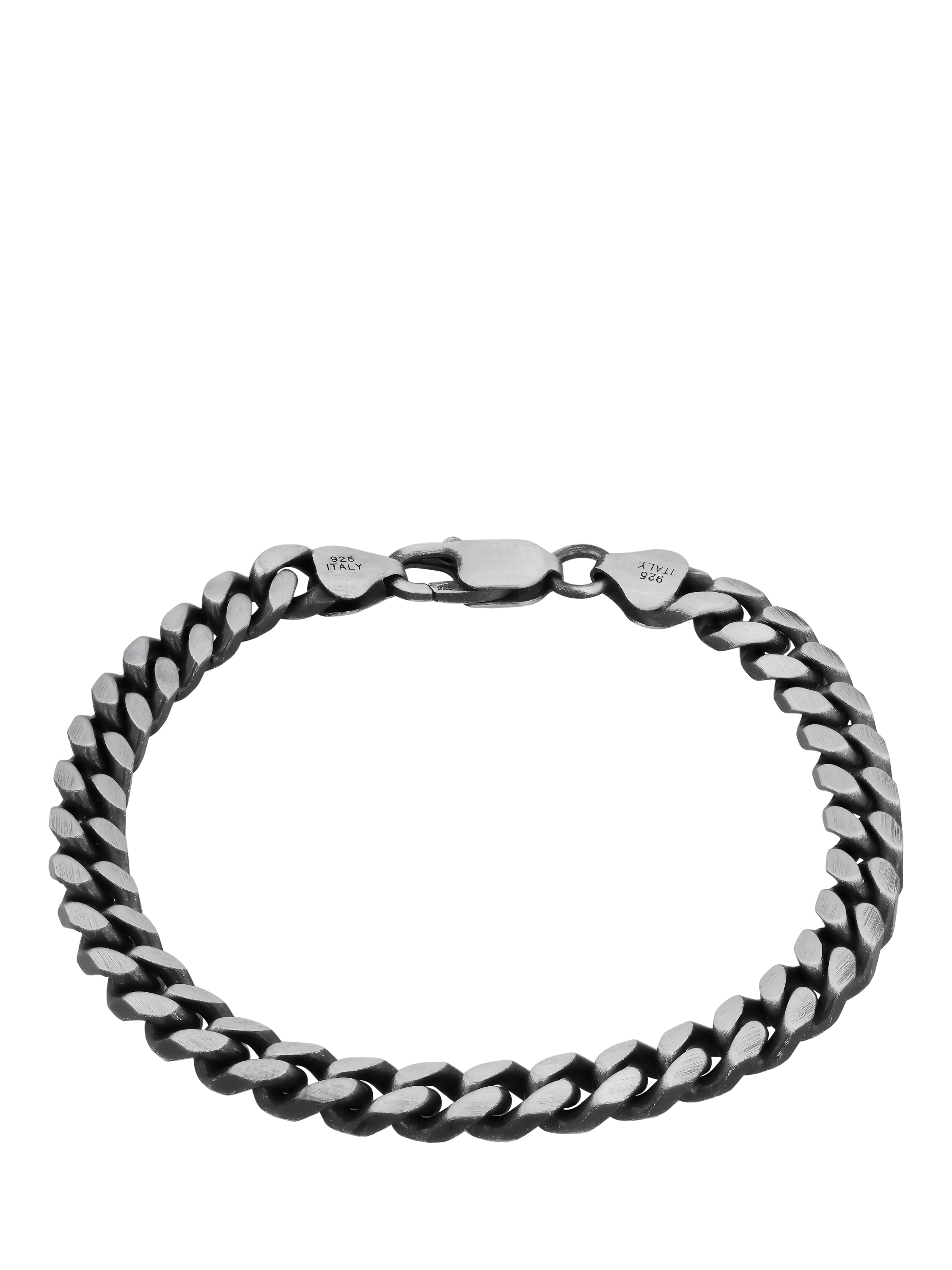 Hoxton London men's silver curb bracelet 21cm UK version