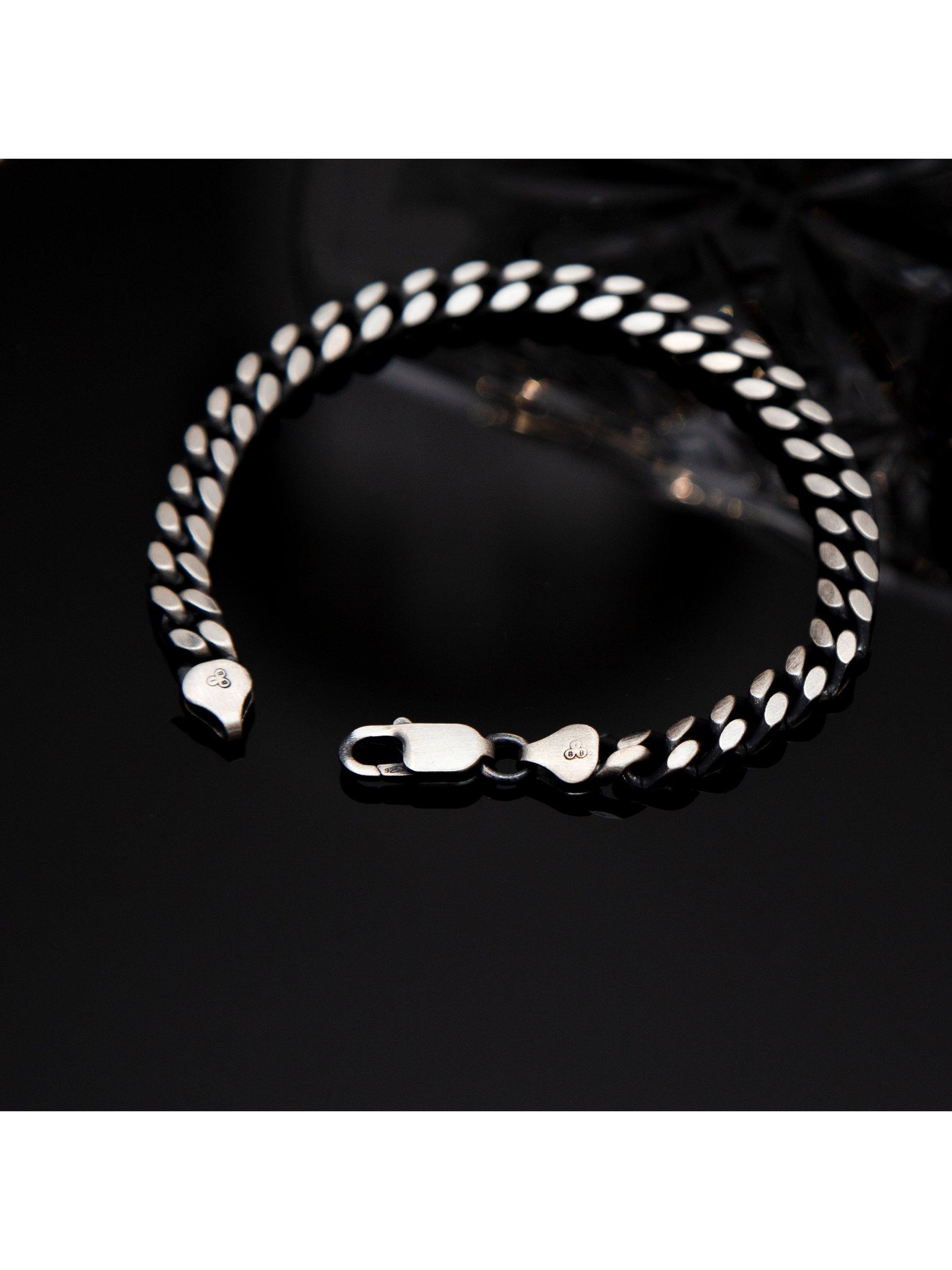 Hoxton London men's silver curb bracelet 21cm UK version