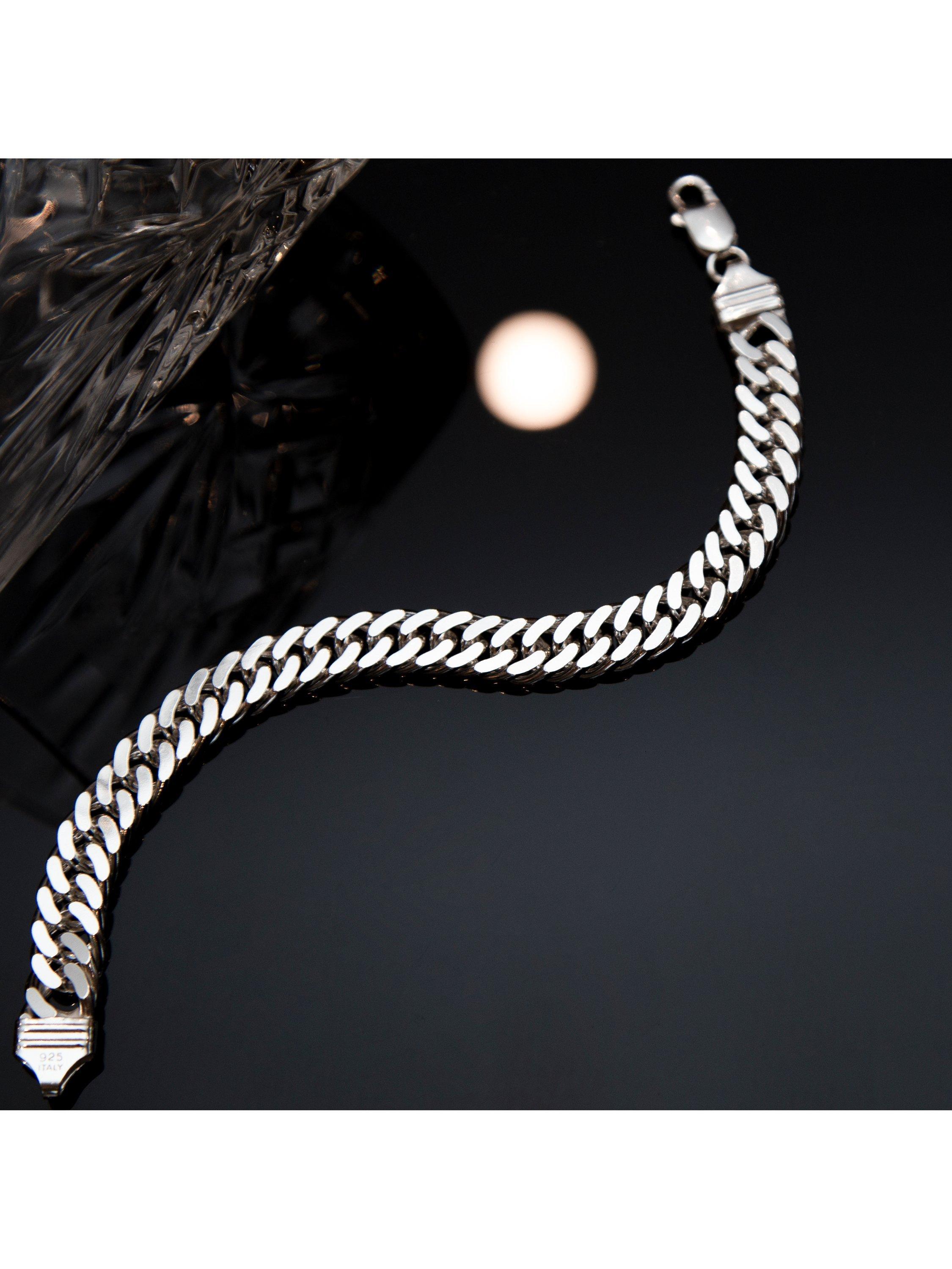 Hoxton London diamond cut double curb chain bracelet 20cm - British product