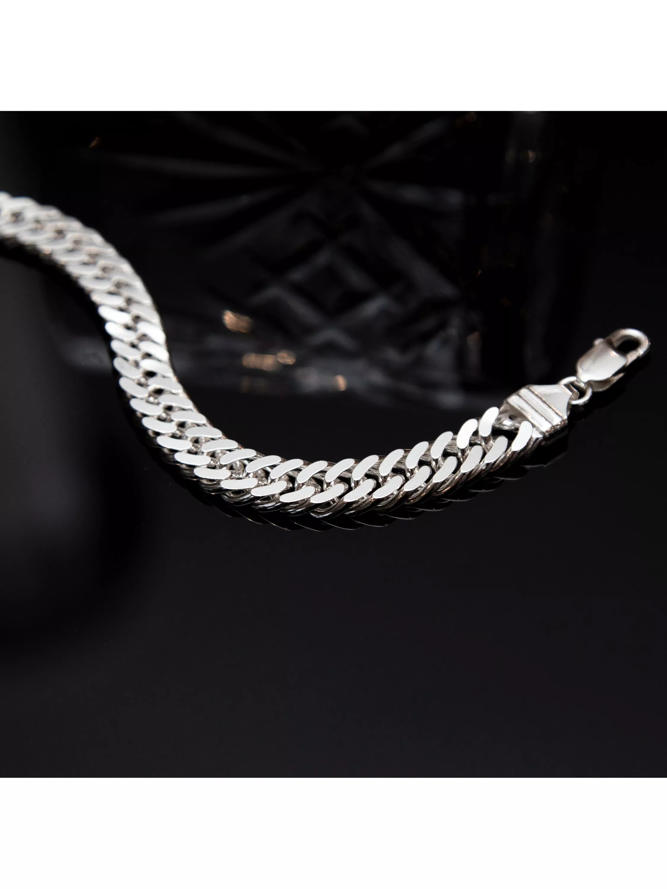 Hoxton London diamond cut double curb chain bracelet 20cm - British product