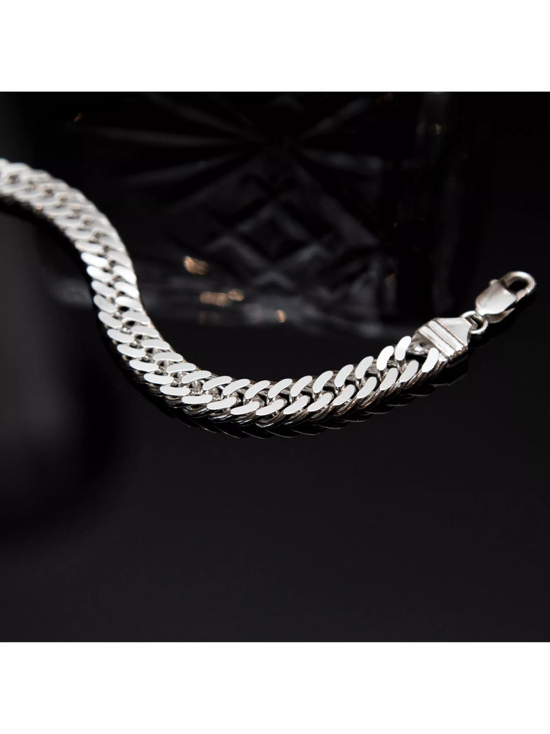 Hoxton London diamond cut double curb chain bracelet 20cm - British product