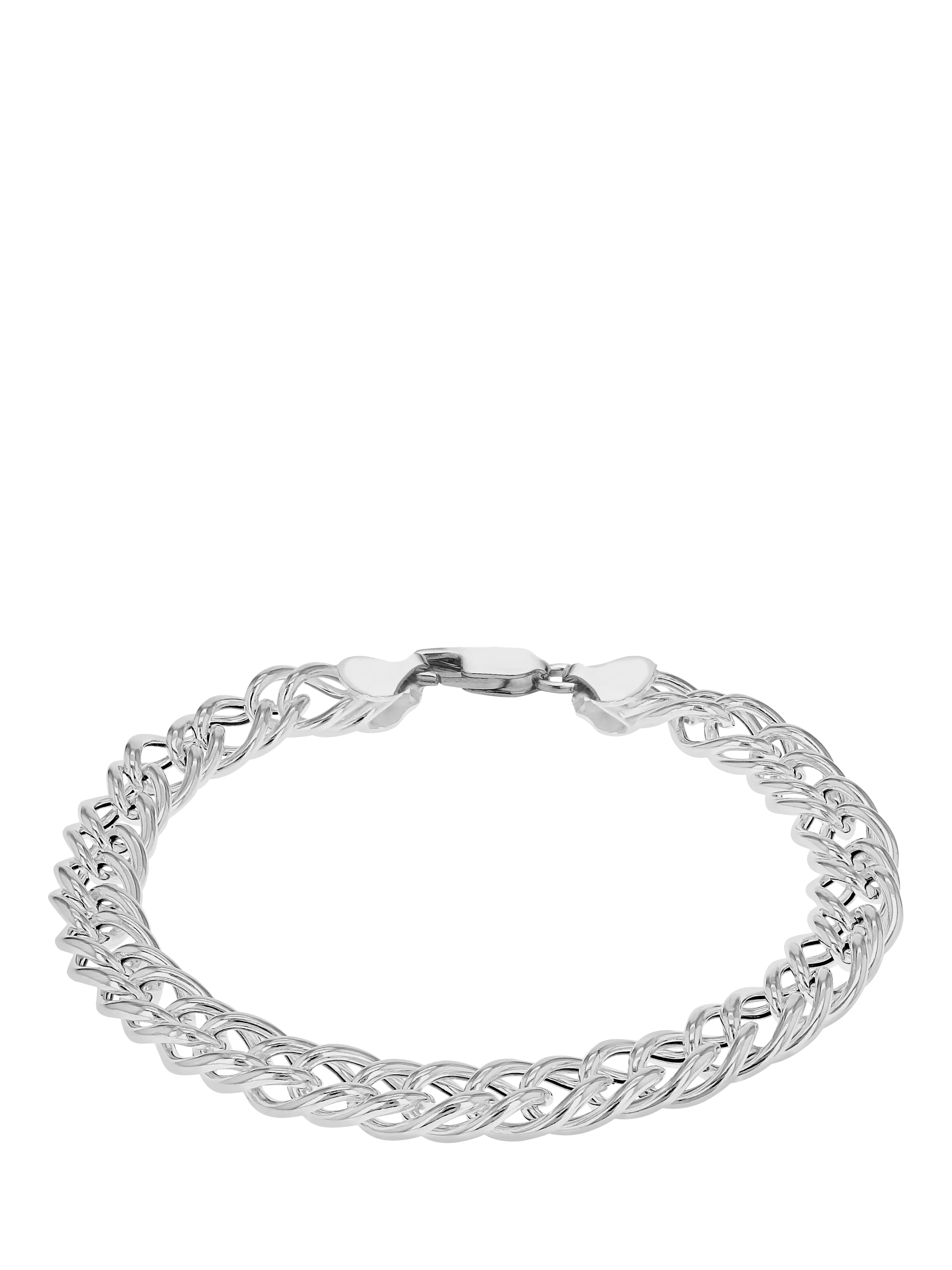 Hoxton London double link curb chain bracelet silver, UK version