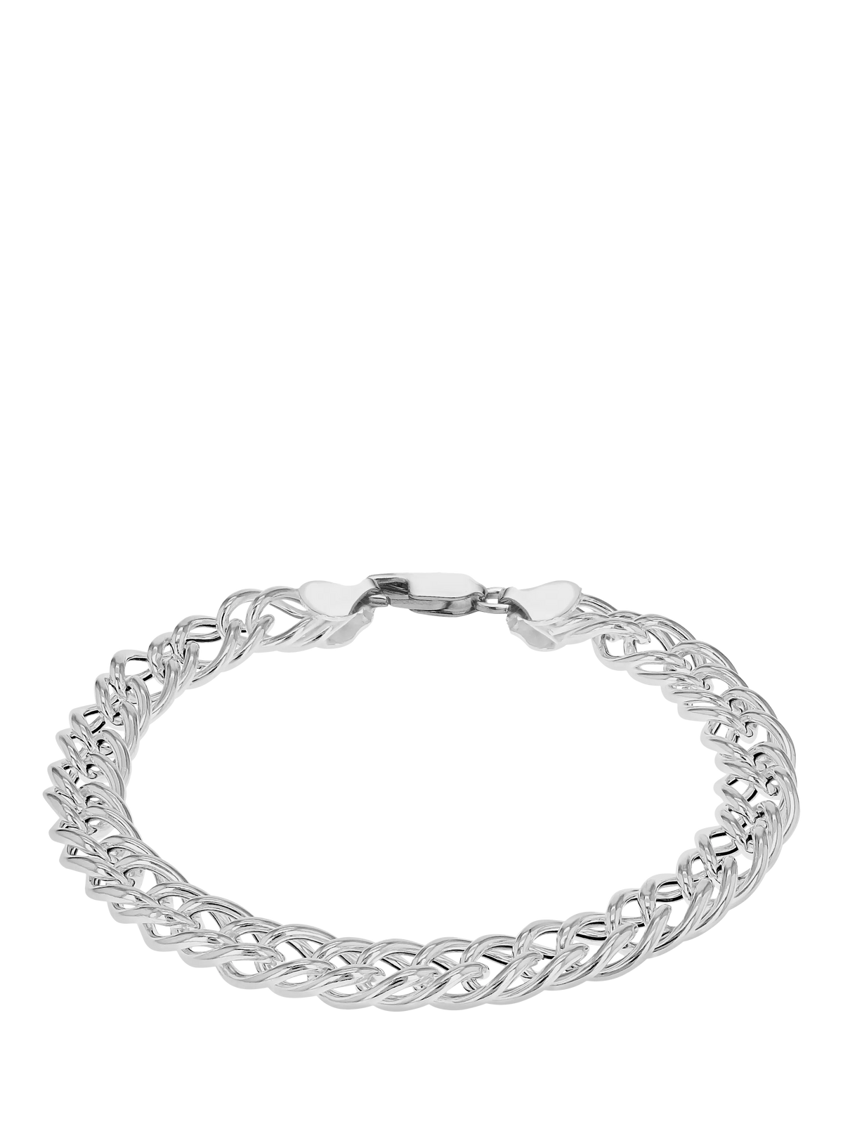 Hoxton London double link curb chain bracelet silver, UK version