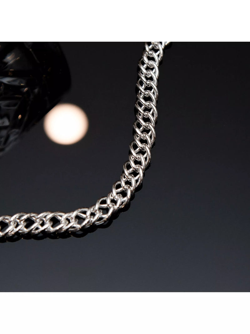 Hoxton London double link curb chain bracelet silver, UK version