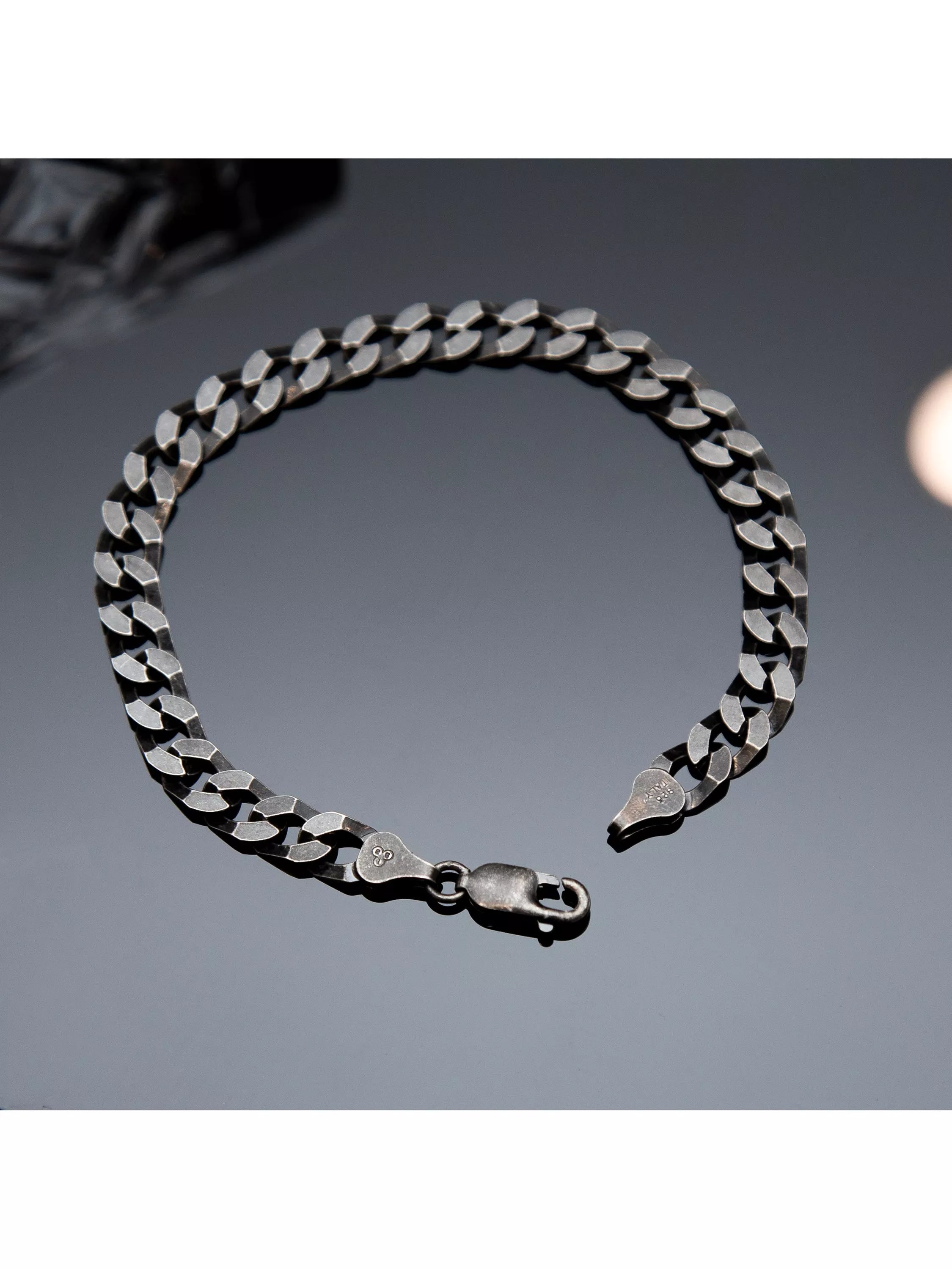 Hoxton London flat curb chain bracelet 20cm, UK version
