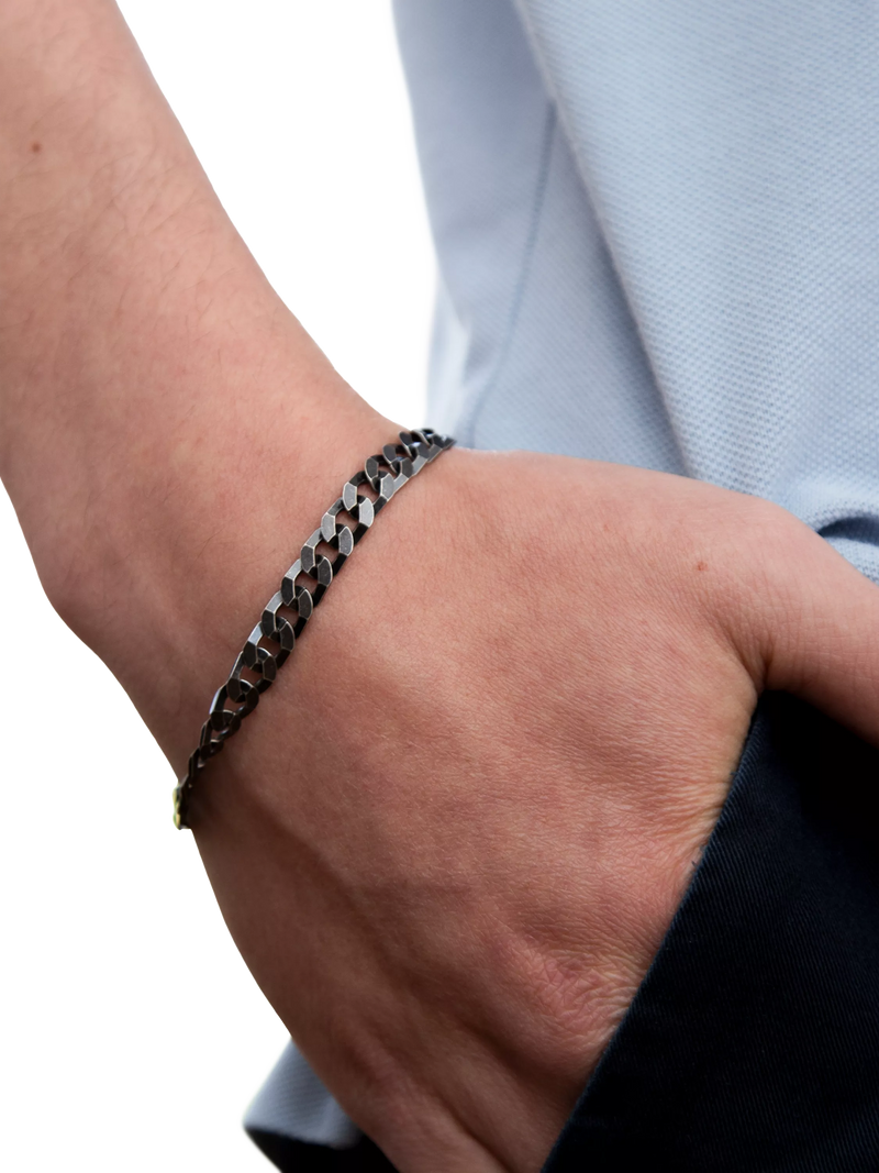 Hoxton London flat curb chain bracelet 20cm, UK version