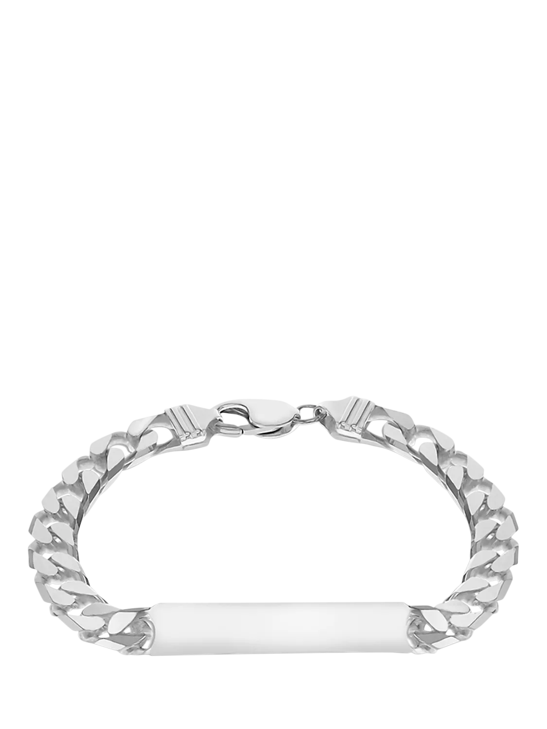 Hoxton London men's silver ID curb chain bracelet - British product